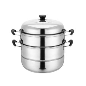 Buy cheap Best Selling Customized Logo 3 Layer induction 10-inch Stainless Steel Steamer Pot with Anti-Heat Handle from wholesalers
