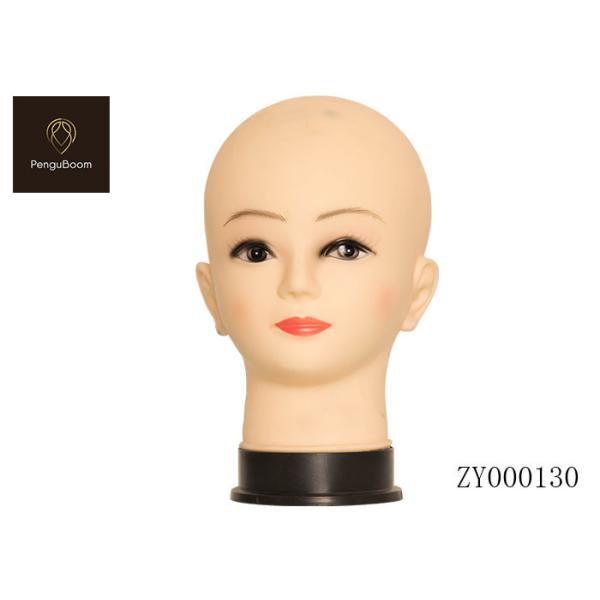 Soft Rubber Standing Bald Mannequin Head With Shoulders Eyelash