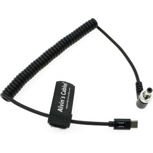 Buy cheap PD USB-C Type-C to Lock DC 12V Coiled Power Cable for Blackmagic Video Assist| Atomos Shogun| SmallHD| Feelworld Monitor from wholesalers