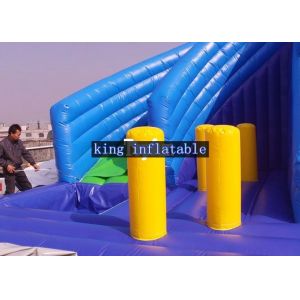 Blue Durable Inflatable Water Slide With Pool N Obstacle Games CE Customized