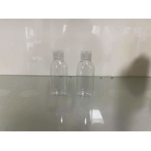 Buy cheap Refillable 50ml PET Clear Plastic Bottles Oval Flat With Flip Top Cap from wholesalers