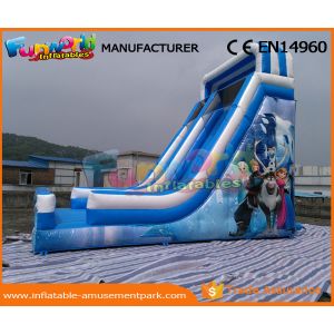 Blue PVC Tarpaulin Frozen Commercial Inflatable Slide Inflatable Dry Slide for