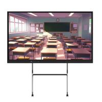 China 4K 65 75 86 98 110 inch Anti glare tempered Panel Interactive Smart Whiteboard IR Monitor Super Slim Frame computer monitor for school meeting training event for sale