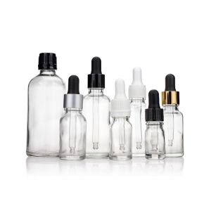 China Gold Sliver White Black Dropper Oil Glass Bottle Transparent 5ml For Personal Care on sale
