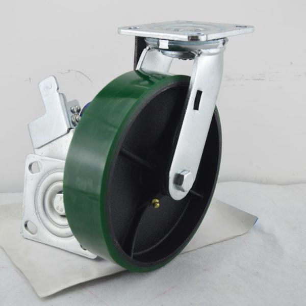 Quality 1188LBS Iron Core Polyurethane Heavy Duty Casters 360° Rotating 8x2 Inch PU Tread Swivel Trolley Wheels for sale