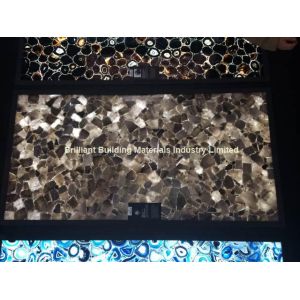 Buy cheap Backlit Smoky Rock Crystal Semiprecious Stone Slab Panel from wholesalers