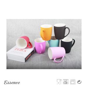 Silicone Finish 13 Oz Bone China Cups And Mugs / Coffee Mug With Silky Soft