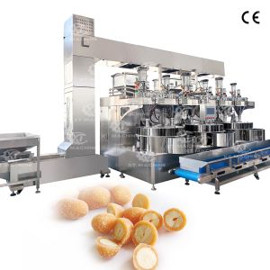 China High Efficiency Three-station Automatic Cashew Nut And Melon Seed Kernel Coating Machine on sale