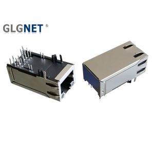 100W POE RJ45 Modular Shielded Ethernet Connector 1G Latch Up Magnetic Ethernet