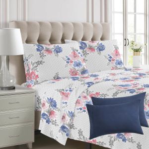 Buy cheap 100% Polyester Print Microfiber Fabric Bedding Sheet Set 6pcs Machine Washable and Good from wholesalers