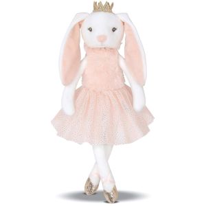 China Shiny Crown Long Ears Pink Rabbit Plush Toy In Short Skirt on sale