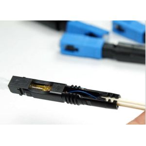 Quick Assembly Connector For Indoor Cable , Blue Optical Fiber Connectors SC /