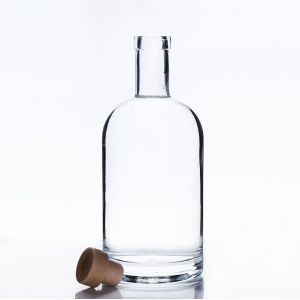 Buy cheap Customization Clear Glass Vodka Whiskey Gine Bottles with Lid Collar Material Provided from wholesalers