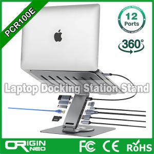 Buy cheap Originneo PCR100E Aluminum Adjustable Rotatable Laptop Stand with 11-in-1 USB C Docking Station Triple Minotor Expansion HDMI/DP 4K@60Hz PD100W product