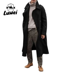 Buy cheap Wholesale Supply Abrigo Para Hombre Casacos Utility Masculinos Palto Turndown Collar Single-breasted Coat Men Jacket from wholesalers
