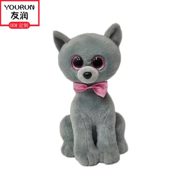 30CM Simulation Grey Cat Stuffed Animal Plush Toys Smooth Feel