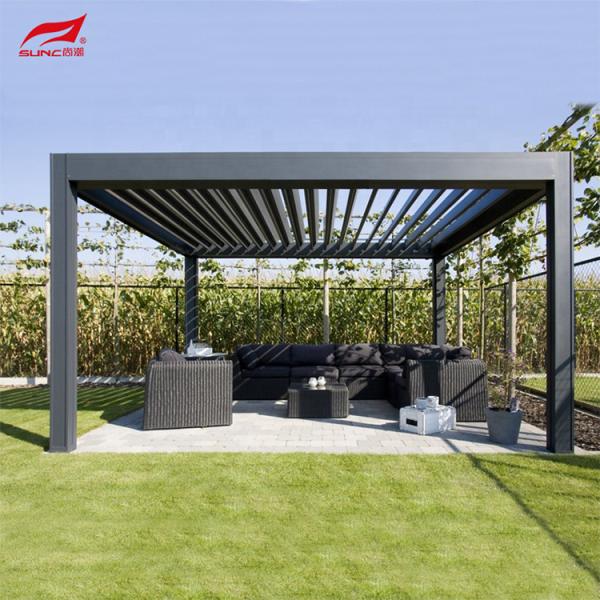 Quality Waterproof Manual Motorized Pergola Extruded Garden Aluminum Gazebo for sale