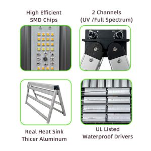 Buy cheap Dual Channel 700W LED Grow Lights Hydroponic Full Spectrum IR LED Grow Light 6 Bar from wholesalers