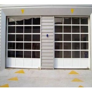 Buy cheap Industrial Logistic Area Loading Port 40mm Glass Garage Aluminum Sectional Door Wind Resistance Class 3 For Fire Station from wholesalers