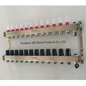 Buy cheap RVS Verdelers voor vloerverwarming met flowmeters , Vloerverwarming verdelers met from wholesalers