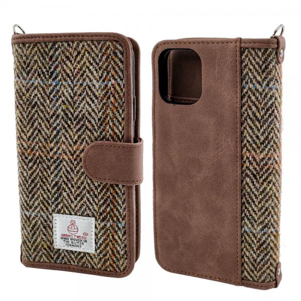 Quality Brown TPU Harris Tweed 5.8&quot; Leather Flip Cover Phone Case for sale