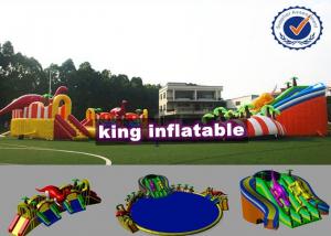 Buy cheap 9*8m Colorful Shark Inflatable Water Slide With Pool Commercial Water Park For Kids product