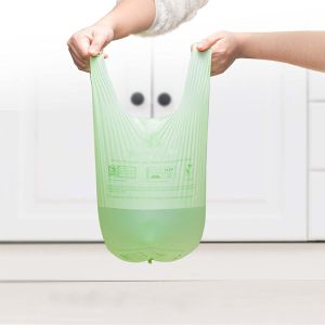 Buy cheap Compostable Biodegradable Kitchen Trash Bags Custom With T Shirt Handle from wholesalers