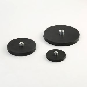 Rubber Coated Magnetic Car Mount Round D88 M6 Anti Scratch