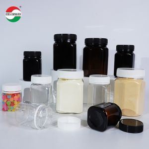 Buy cheap Black Custom Food Grade Airtight Plastic PET Jar Sealed with Aluminum Gasket for Dried Fruit Snack Chocolate Honey from wholesalers