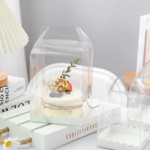 ODM Clear PVC Offset Printing Single Cupcake Box With Holder