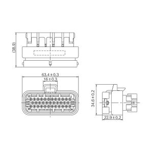 Buy cheap RoHs Transmission Cable Connector , 35pin Transmission Harness Connector from wholesalers