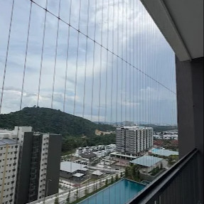 Balcony Invisible Grille transparent mesh safety solution combining durability