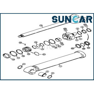 Buy cheap Hydraulic Oil Sealing Kit 1542883C1 Lift Cylinder Repair Seal Kit Fits Loader 921 921C 921B CASE Machine from wholesalers