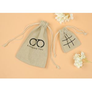Reusable Foldable Jute Packaging Bags , Jute Gift Bag With Silk Printing
