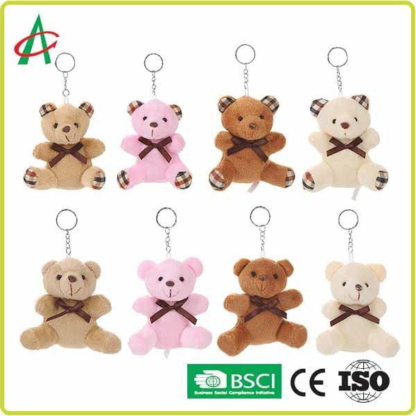 Buy cheap 8cm Plush Teddy Bear Handcraft With Metal Keyring BSCI certificate from wholesalers