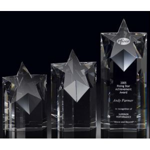 Buy cheap rising star crystal award/3d laser engraving crystal star trophy/2d laser engraving award from wholesalers