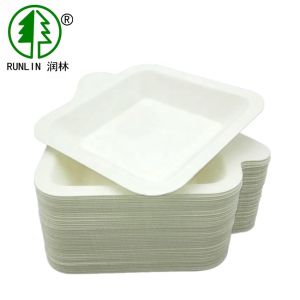 Buy cheap Compostable Disposable 120 Deg Square Sugarcane Sushi Sauce Plates from wholesalers