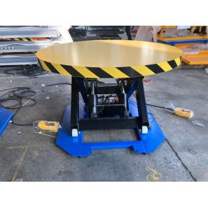 Stationary Lift Table With Carousel Turntable / Rotating Lift Table 2200lbs