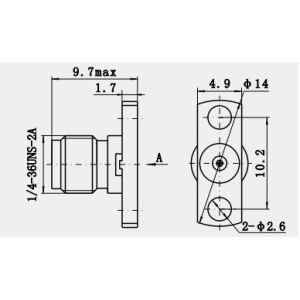 Buy cheap 50Ohm Brass Gold Plated 2.92mm Type K Female RF Coaxial Connector from wholesalers