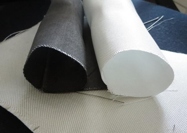 Quality White PTFE Coated Alkali / Non-Alkali Filter Fabric Roll 330 - 900gsm woven roving plain cloth for sale