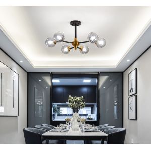 Buy cheap E27 E26 Clear Glass Sphere Chandelier Smoked Grey Ceiling Light Teardrop Shaped Lamp Shade from wholesalers