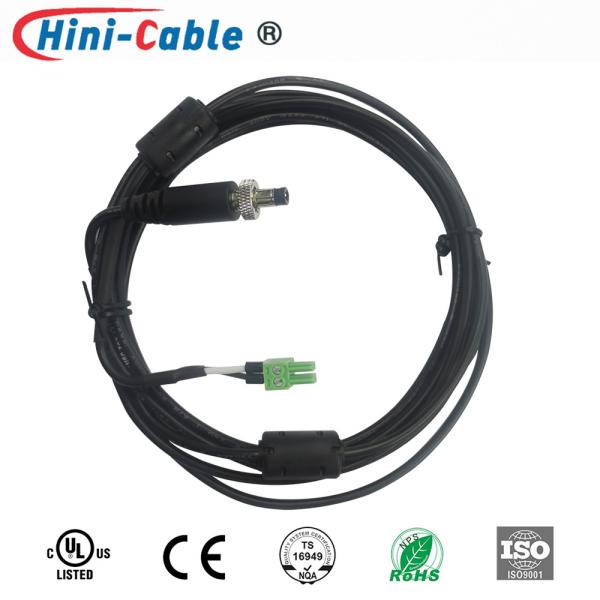 Quality DC5525 Industrial Power Cords & Extension Cords 2-Core Power Connection Harness with Anti-Interference Magnetic Ring Two for sale