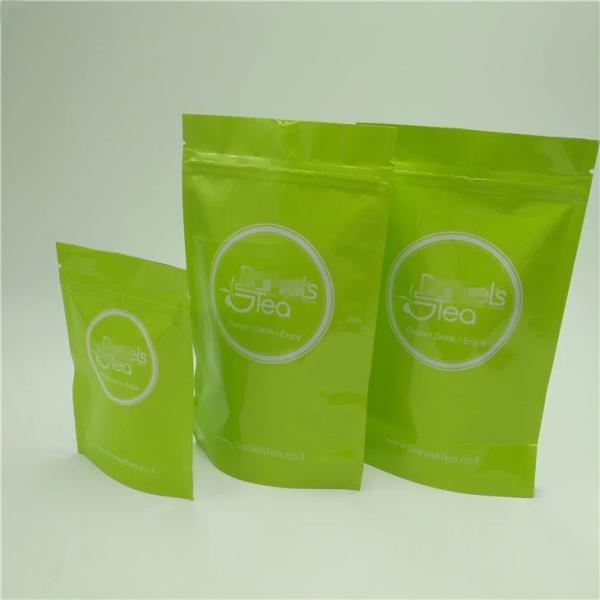 Quality Stand Up Plastic Zipper Bags Bright Colors Customized Thickness For Tea for sale