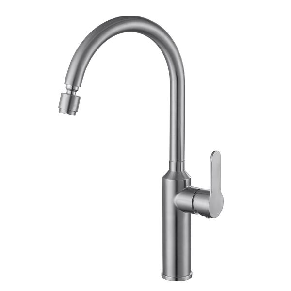 Buy cheap Chrome 304SS Single Handle Kitchen Faucet Mixer Cold And Hot from wholesalers