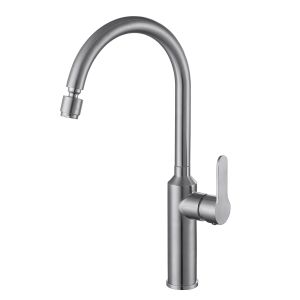 Buy cheap Chrome 304SS Single Handle Kitchen Faucet Mixer Cold And Hot from wholesalers