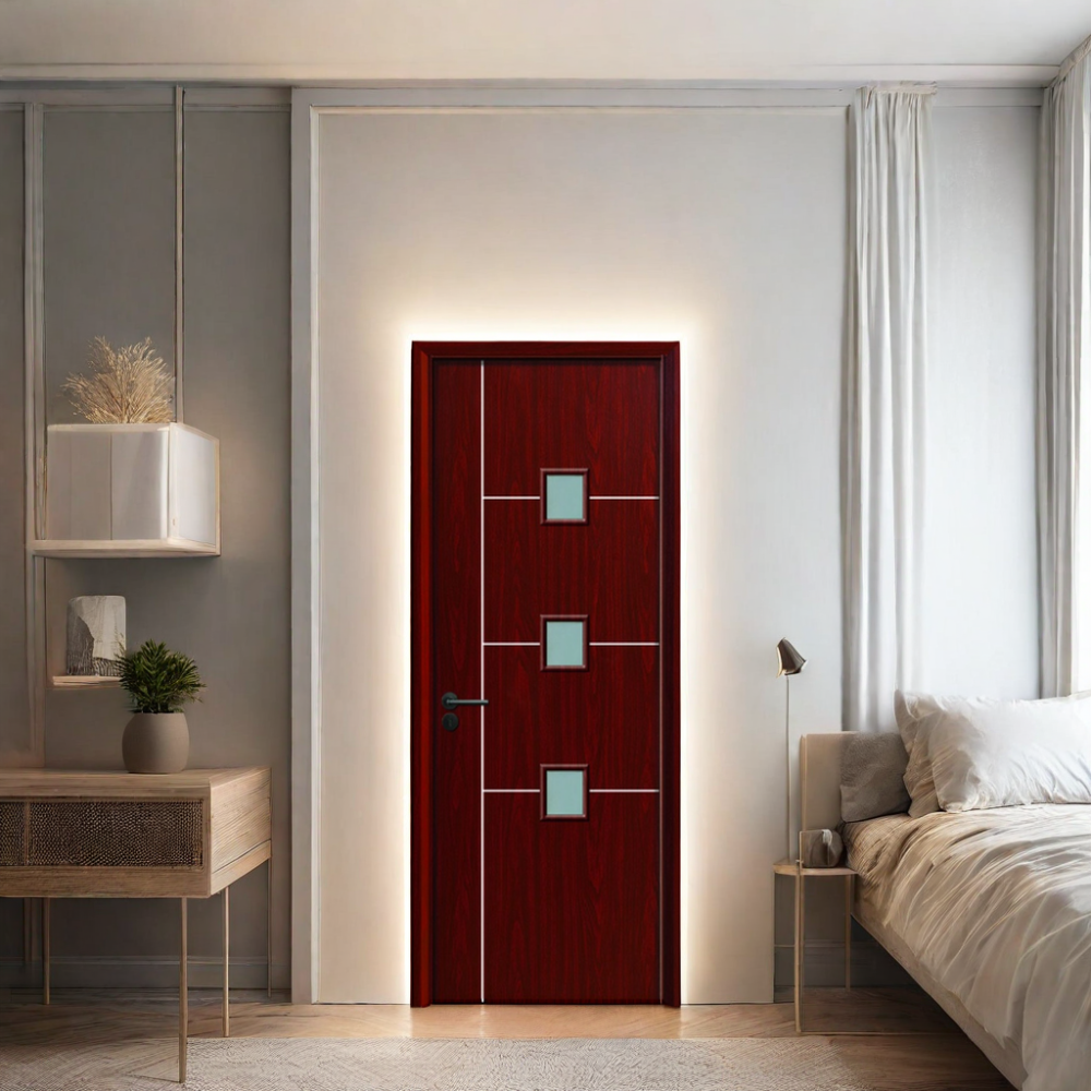 Eco-Friendly Waterproof Soundproof Fireproof and Durable WPC Glass Door for