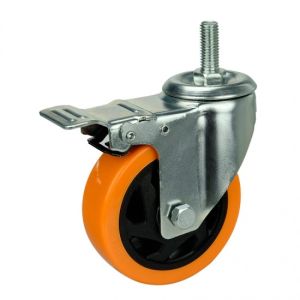 Buy cheap 100mm Locking Casters PU Caster Polyurethane Wheels Galvanized Zinc from wholesalers