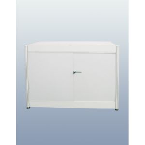 Buy cheap Lockable Information Counter on exhibition system booth,Octagonal Prism Desk lockable with sliding door from wholesalers