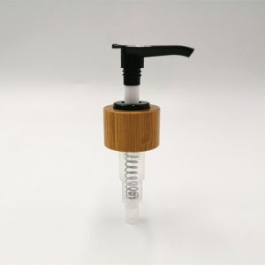China Up-down lock system bamboo lotion pump for cosmetic packaging on bottle on sale