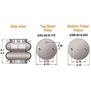 2B6-535 Goodyear Original Rubber Suspension Air Spring Bellows Number 579-92-2